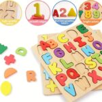 Wooden 3D Capital Alphabets, Numbers, and Shapes Board Puzzle - Image 3